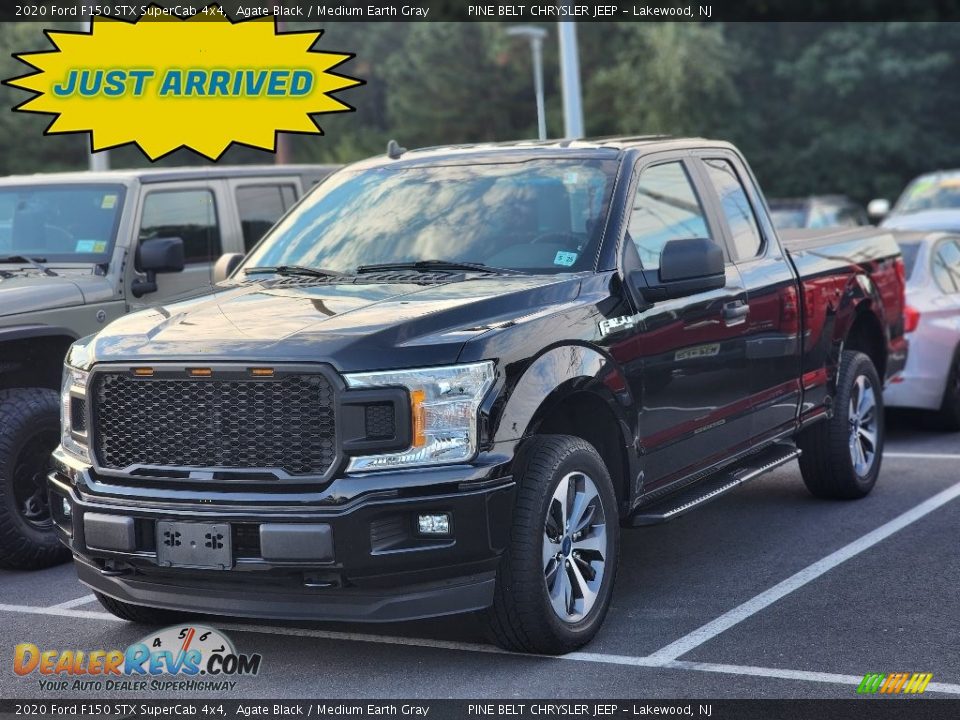 2020 Ford F150 STX SuperCab 4x4 Agate Black / Medium Earth Gray Photo #1