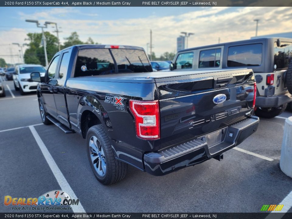 2020 Ford F150 STX SuperCab 4x4 Agate Black / Medium Earth Gray Photo #7