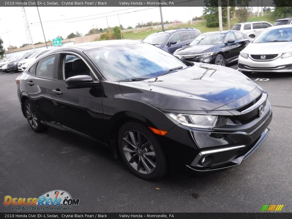 2019 Honda Civic EX-L Sedan Crystal Black Pearl / Black Photo #6