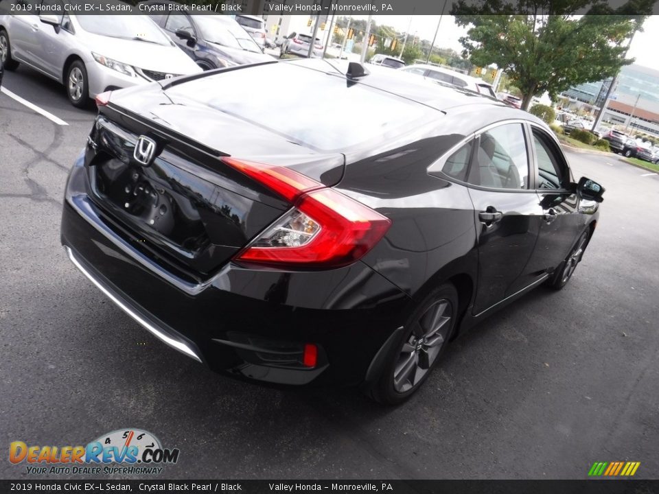 2019 Honda Civic EX-L Sedan Crystal Black Pearl / Black Photo #7