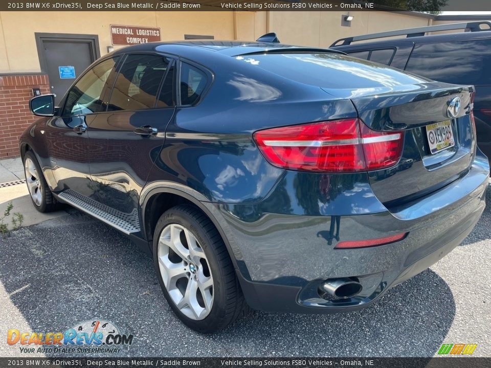 2013 BMW X6 xDrive35i Deep Sea Blue Metallic / Saddle Brown Photo #2