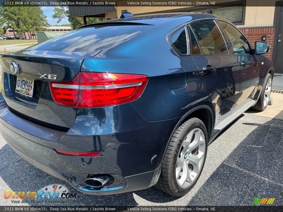 2013 BMW X6 xDrive35i Deep Sea Blue Metallic / Saddle Brown Photo #3