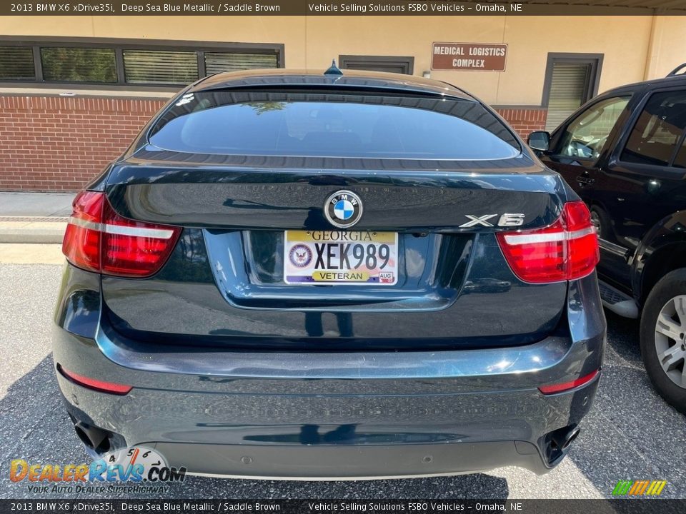 2013 BMW X6 xDrive35i Deep Sea Blue Metallic / Saddle Brown Photo #4