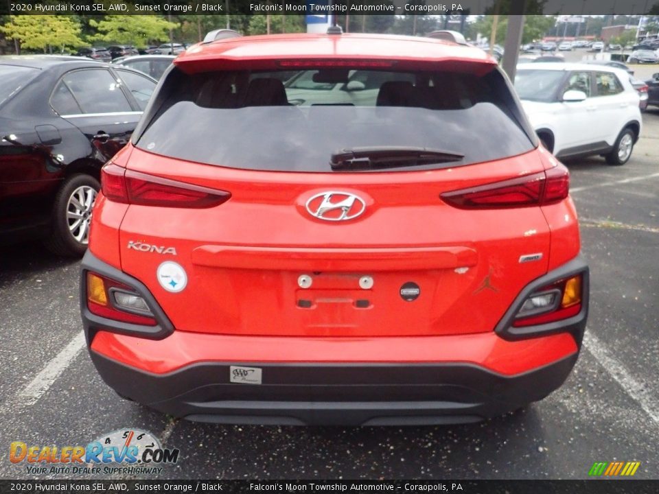 2020 Hyundai Kona SEL AWD Sunset Orange / Black Photo #3