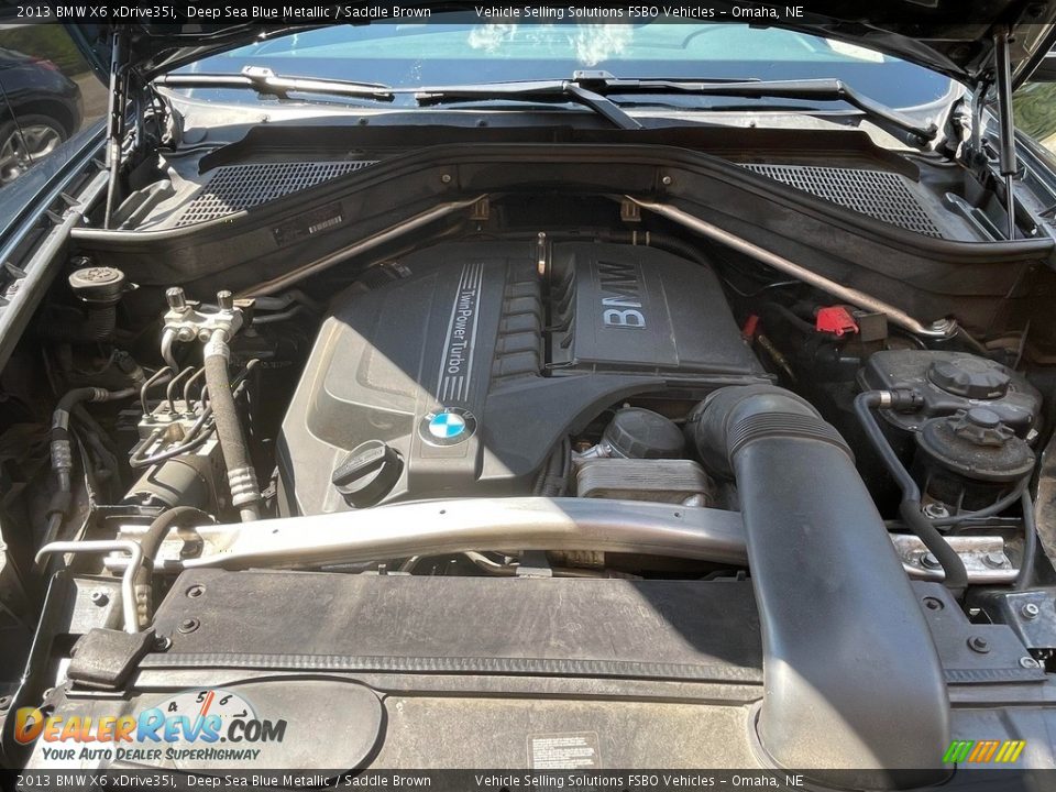 2013 BMW X6 xDrive35i Deep Sea Blue Metallic / Saddle Brown Photo #25