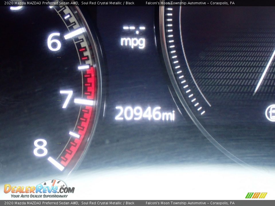 2020 Mazda MAZDA3 Preferred Sedan AWD Soul Red Crystal Metallic / Black Photo #28
