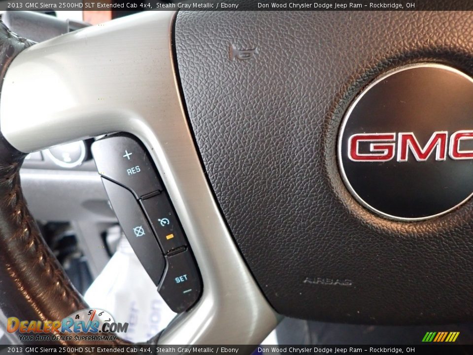 2013 GMC Sierra 2500HD SLT Extended Cab 4x4 Steering Wheel Photo #13
