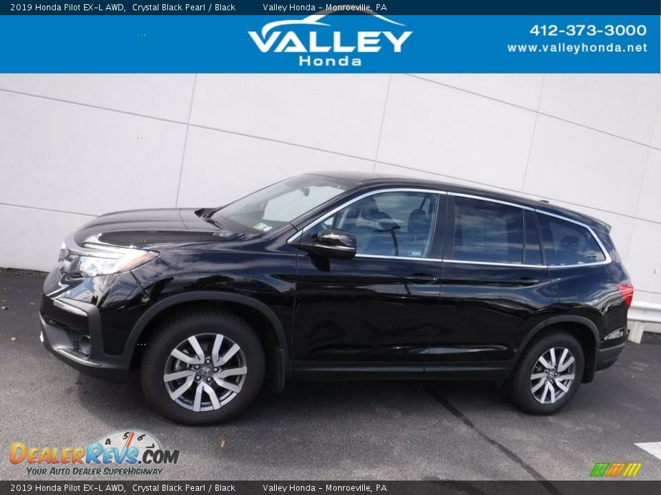 2019 Honda Pilot EX-L AWD Crystal Black Pearl / Black Photo #2