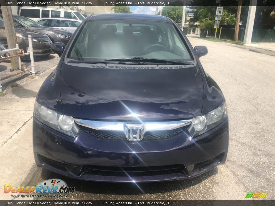 2009 Honda Civic LX Sedan Royal Blue Pearl / Gray Photo #3