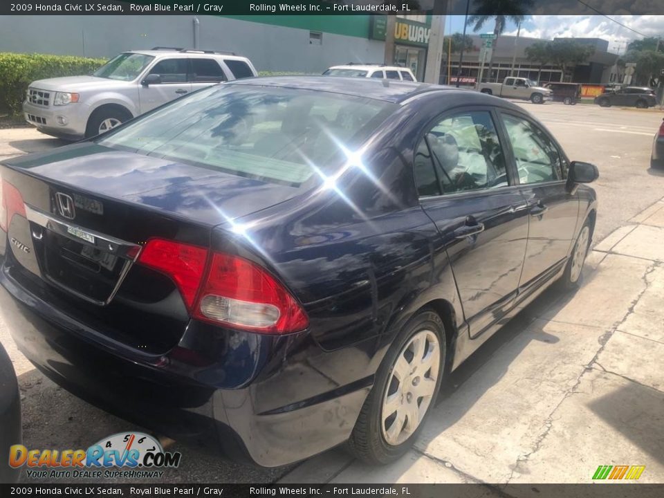 2009 Honda Civic LX Sedan Royal Blue Pearl / Gray Photo #4