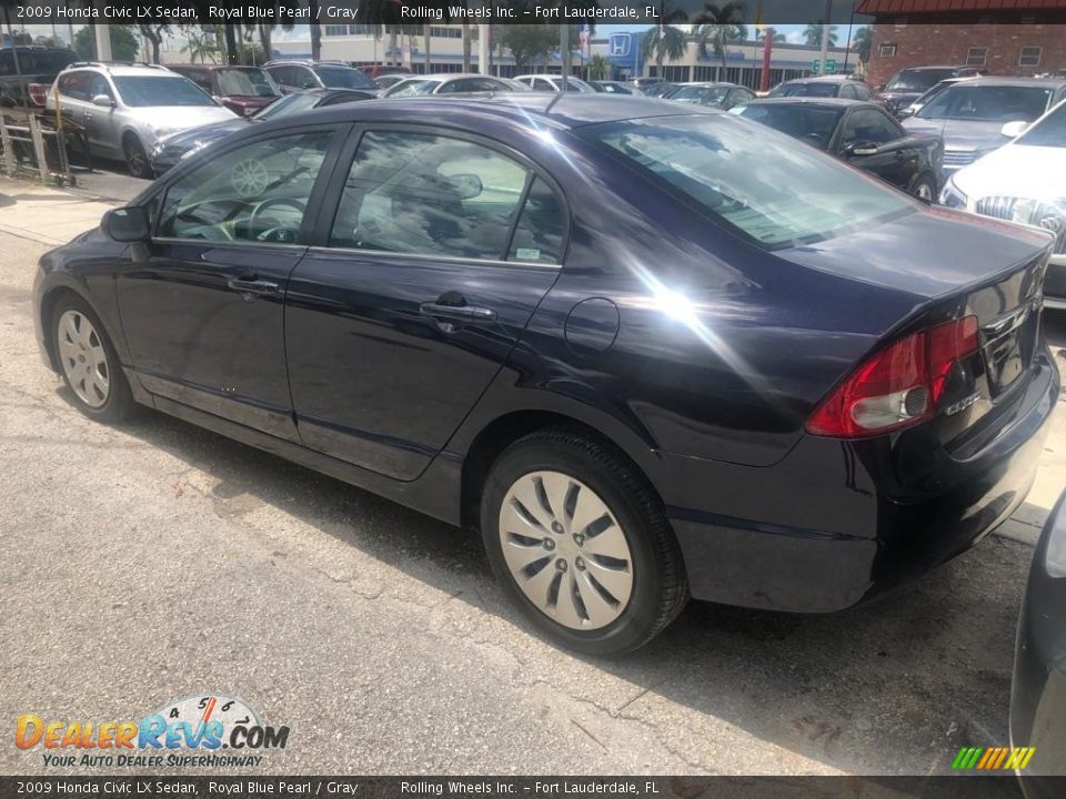 2009 Honda Civic LX Sedan Royal Blue Pearl / Gray Photo #5