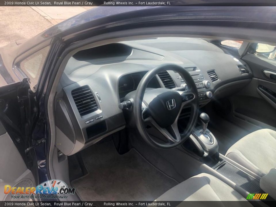 2009 Honda Civic LX Sedan Royal Blue Pearl / Gray Photo #8