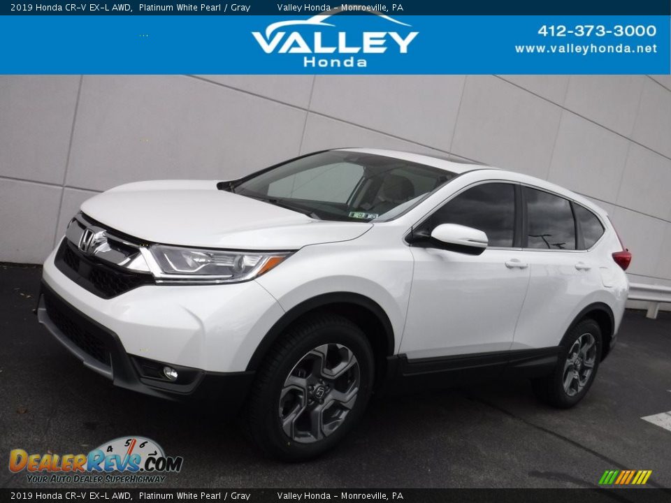 2019 Honda CR-V EX-L AWD Platinum White Pearl / Gray Photo #1