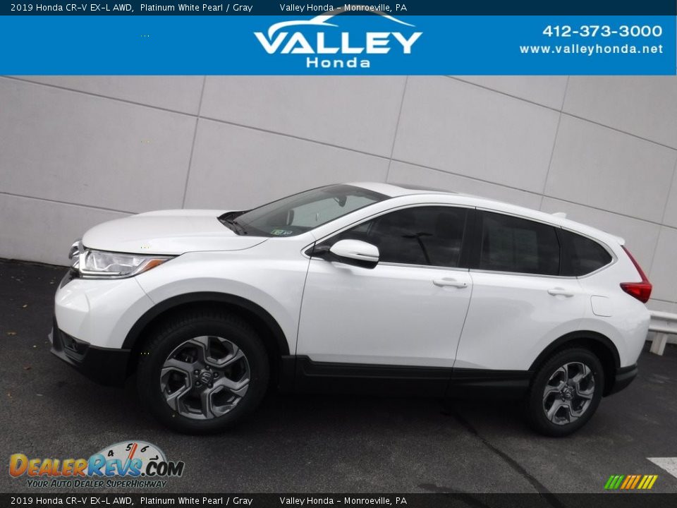 2019 Honda CR-V EX-L AWD Platinum White Pearl / Gray Photo #2