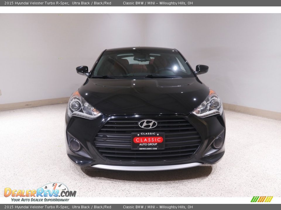 2015 Hyundai Veloster Turbo R-Spec Ultra Black / Black/Red Photo #2