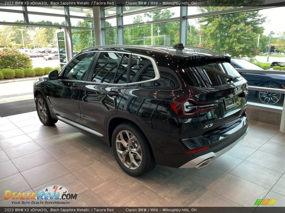 2023 BMW X3 xDrive30i Black Sapphire Metallic / Tacora Red Photo #2