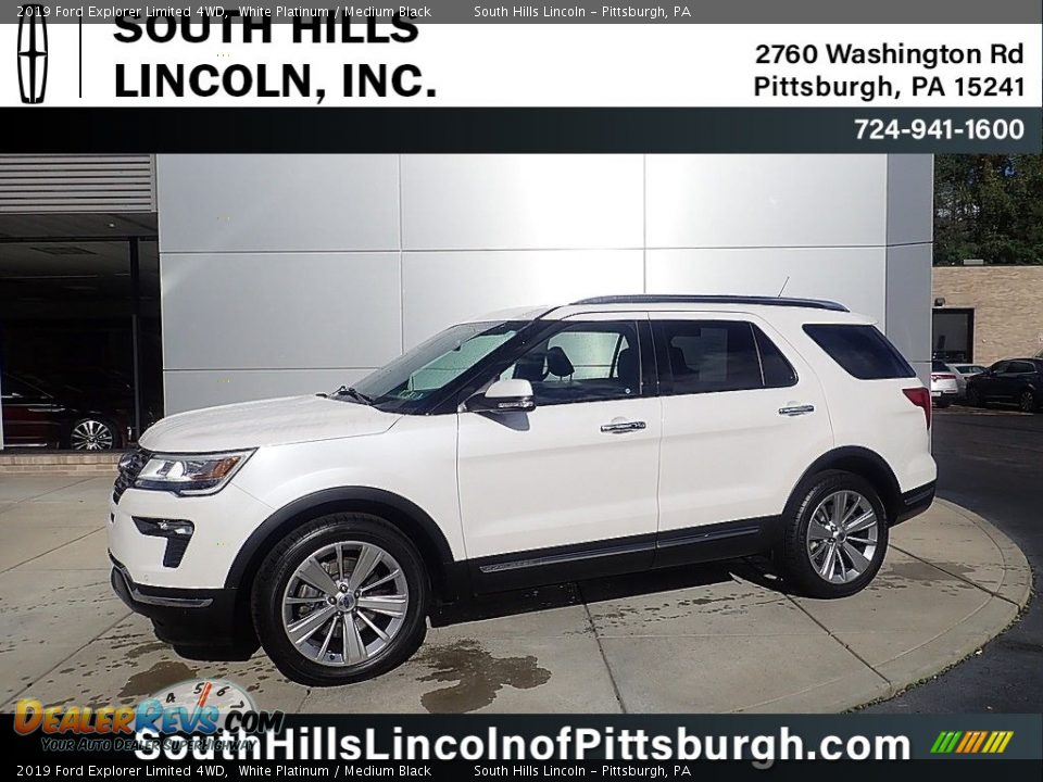 2019 Ford Explorer Limited 4WD White Platinum / Medium Black Photo #1