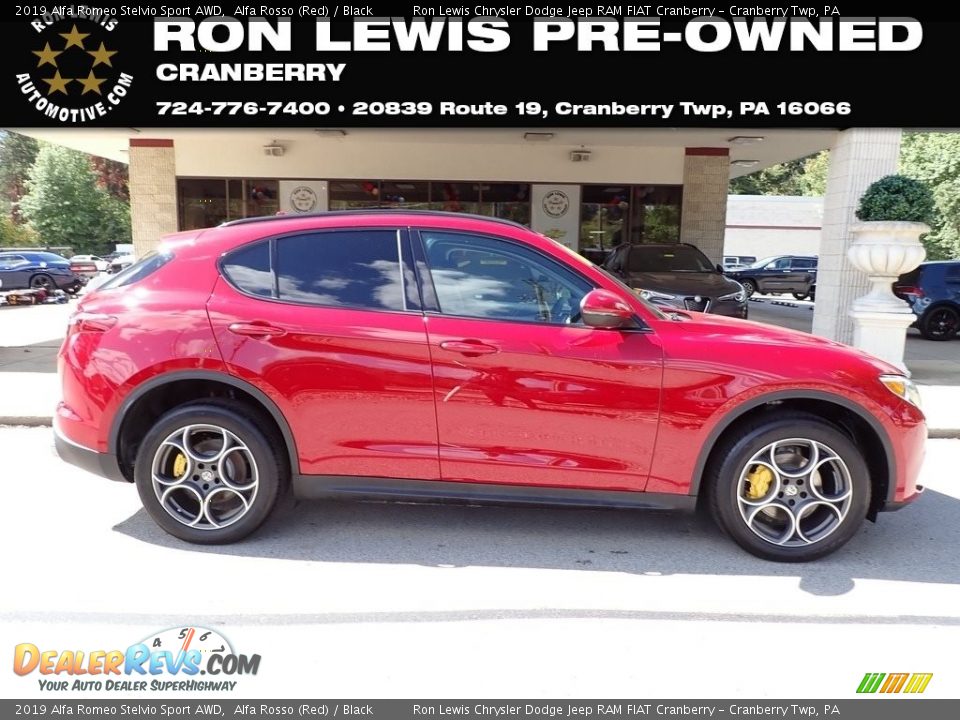 2019 Alfa Romeo Stelvio Sport AWD Alfa Rosso (Red) / Black Photo #1