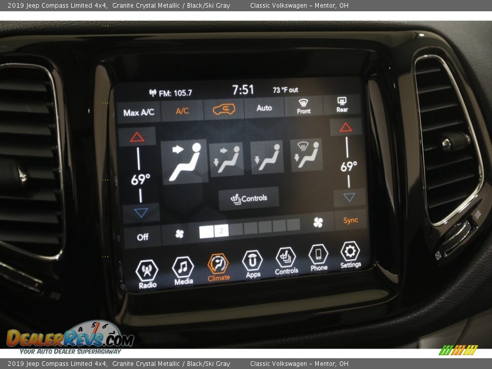 2019 Jeep Compass Limited 4x4 Granite Crystal Metallic / Black/Ski Gray Photo #11