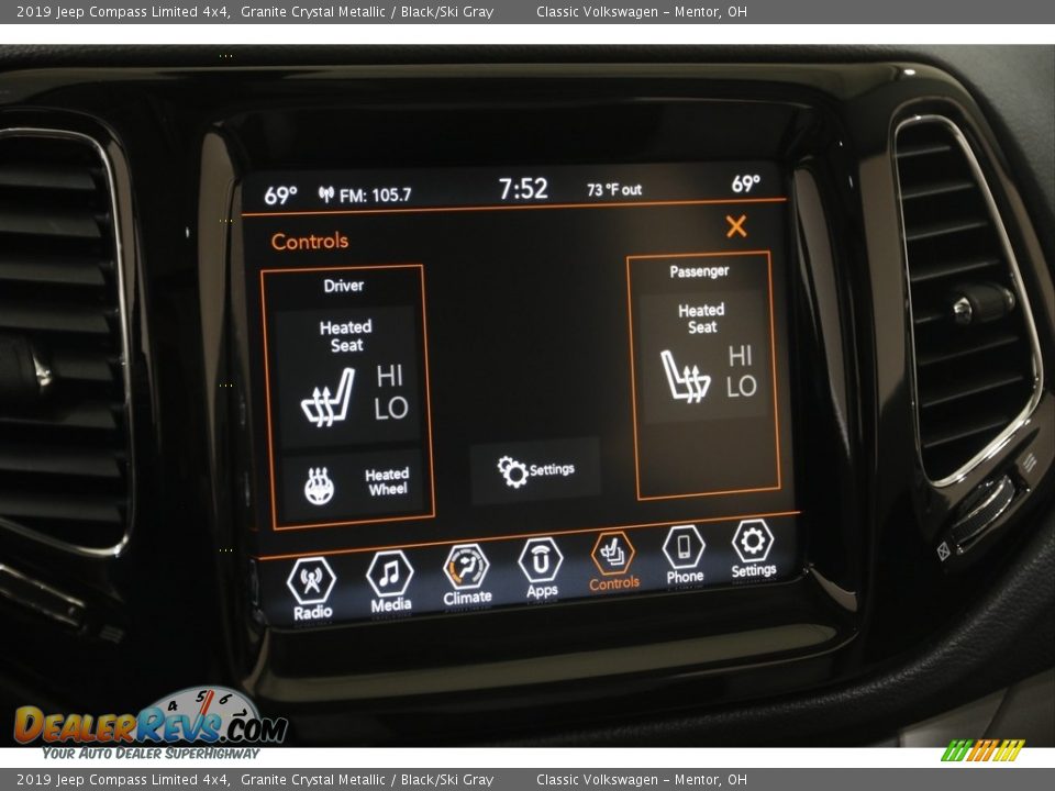 2019 Jeep Compass Limited 4x4 Granite Crystal Metallic / Black/Ski Gray Photo #12