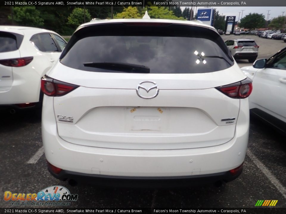 2021 Mazda CX-5 Signature AWD Snowflake White Pearl Mica / Caturra Brown Photo #3