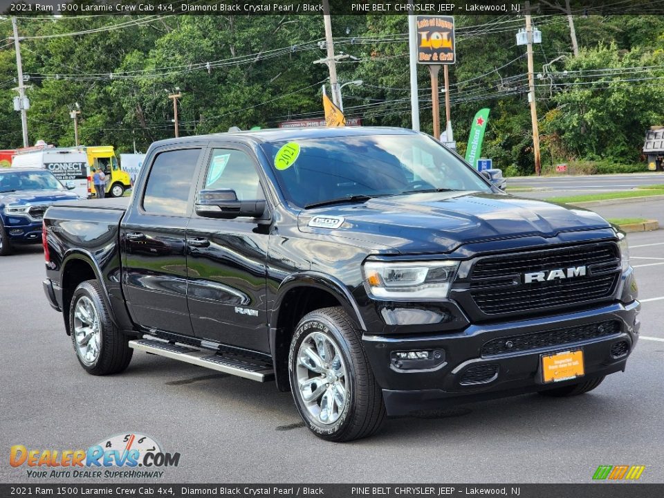 2021 Ram 1500 Laramie Crew Cab 4x4 Diamond Black Crystal Pearl / Black Photo #13