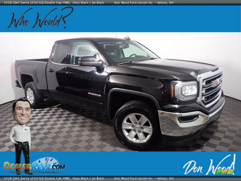 2018 GMC Sierra 1500 SLE Double Cab 4WD Onyx Black / Jet Black Photo #1