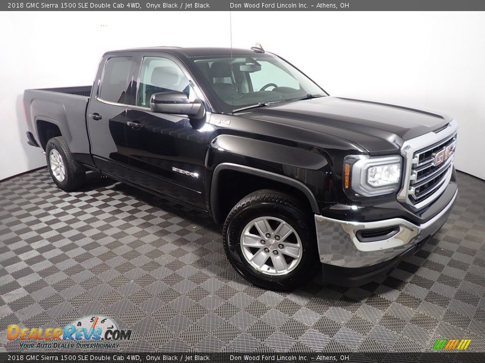 2018 GMC Sierra 1500 SLE Double Cab 4WD Onyx Black / Jet Black Photo #3