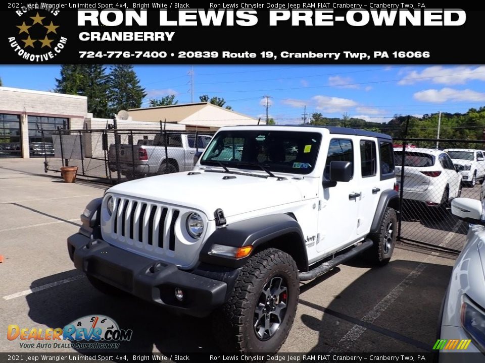 2021 Jeep Wrangler Unlimited Sport 4x4 Bright White / Black Photo #1