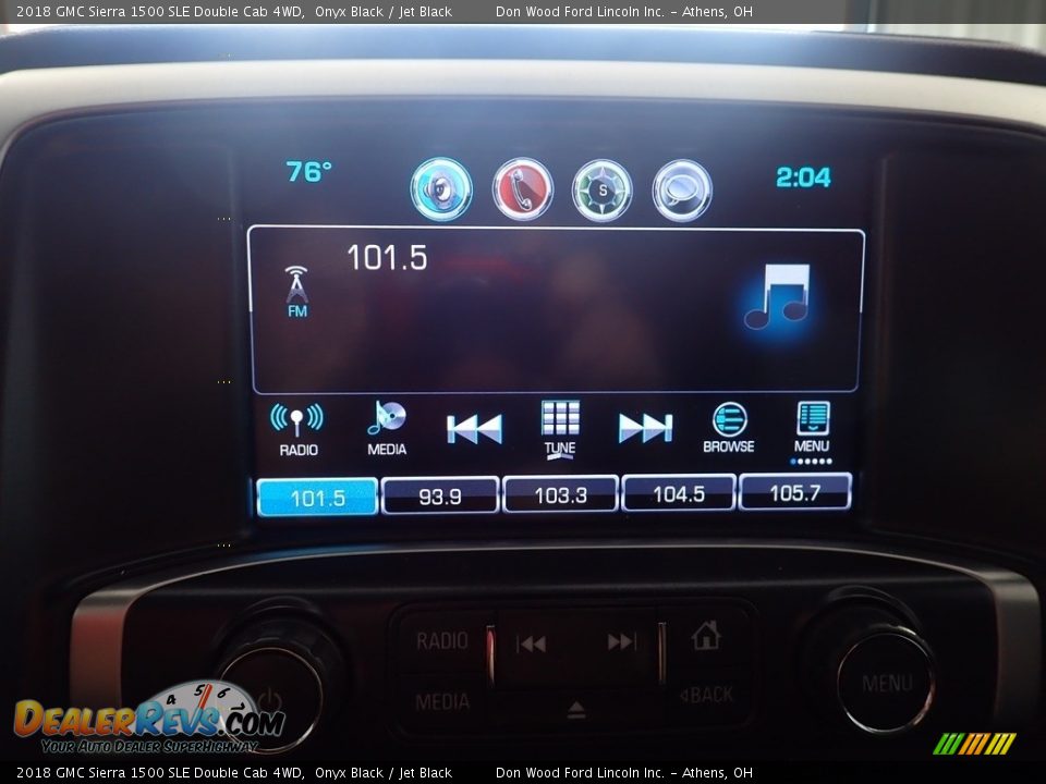 2018 GMC Sierra 1500 SLE Double Cab 4WD Onyx Black / Jet Black Photo #23