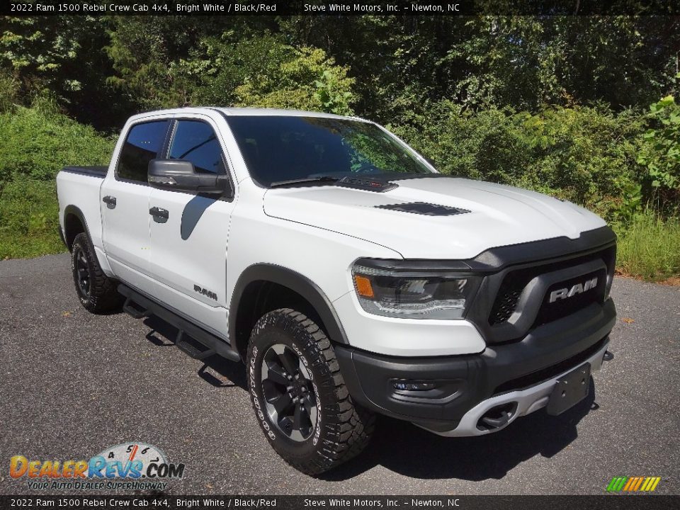 2022 Ram 1500 Rebel Crew Cab 4x4 Bright White / Black/Red Photo #4