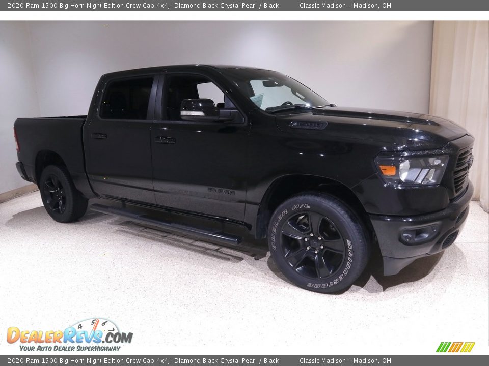 2020 Ram 1500 Big Horn Night Edition Crew Cab 4x4 Diamond Black Crystal Pearl / Black Photo #1