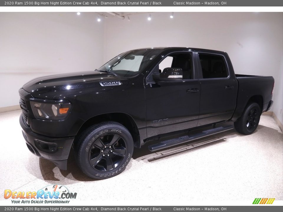 2020 Ram 1500 Big Horn Night Edition Crew Cab 4x4 Diamond Black Crystal Pearl / Black Photo #3
