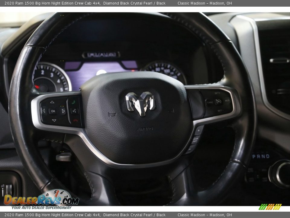 2020 Ram 1500 Big Horn Night Edition Crew Cab 4x4 Diamond Black Crystal Pearl / Black Photo #7