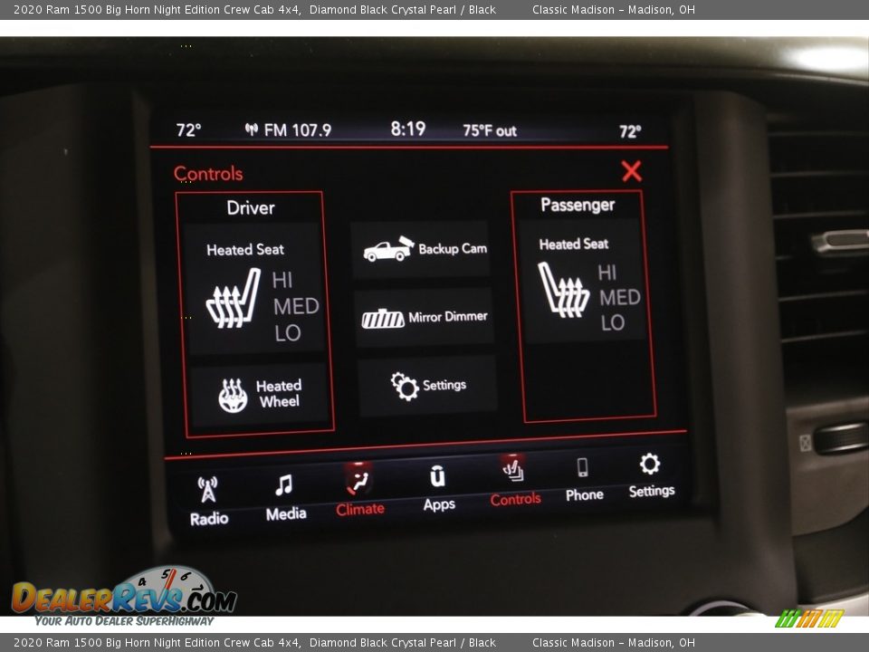 2020 Ram 1500 Big Horn Night Edition Crew Cab 4x4 Diamond Black Crystal Pearl / Black Photo #11