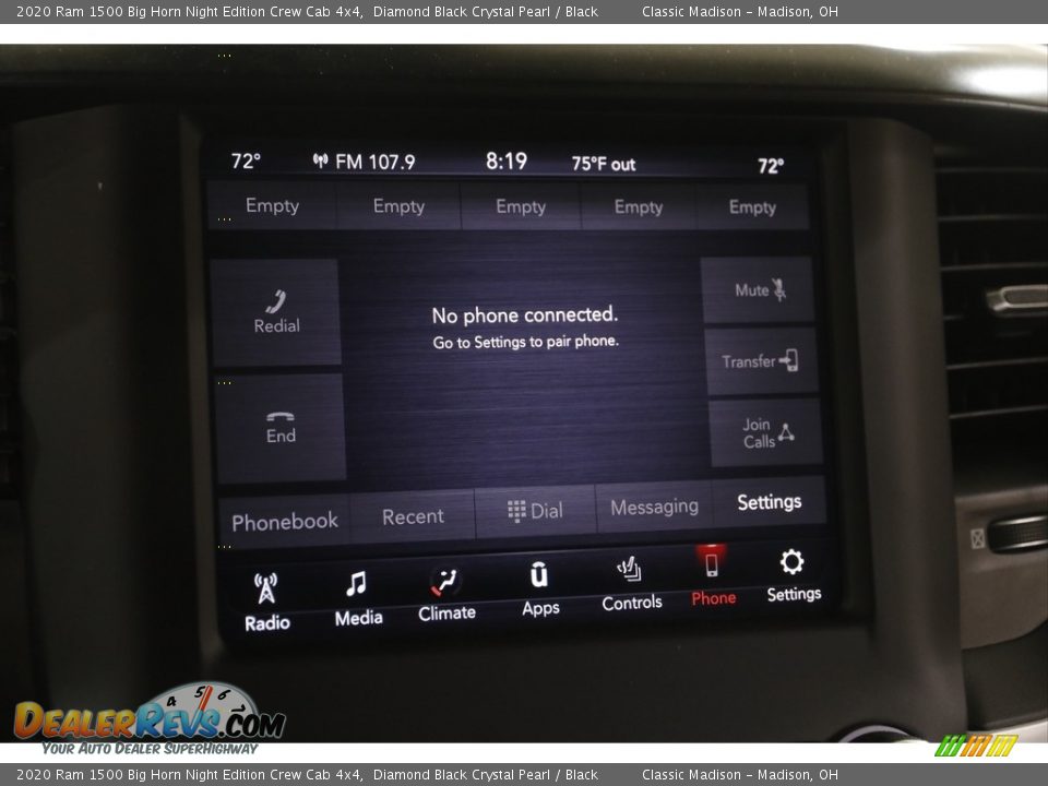 2020 Ram 1500 Big Horn Night Edition Crew Cab 4x4 Diamond Black Crystal Pearl / Black Photo #12