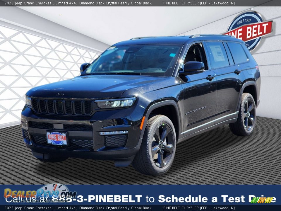2023 Jeep Grand Cherokee L Limited 4x4 Diamond Black Crystal Pearl / Global Black Photo #1
