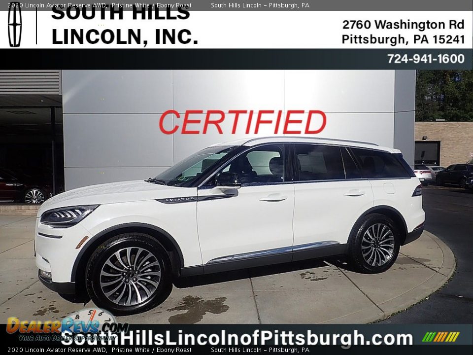 2020 Lincoln Aviator Reserve AWD Pristine White / Ebony Roast Photo #1