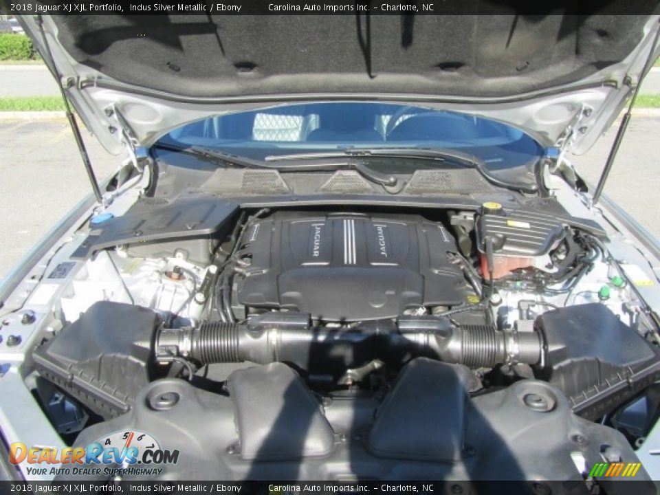 2018 Jaguar XJ XJL Portfolio Indus Silver Metallic / Ebony Photo #25