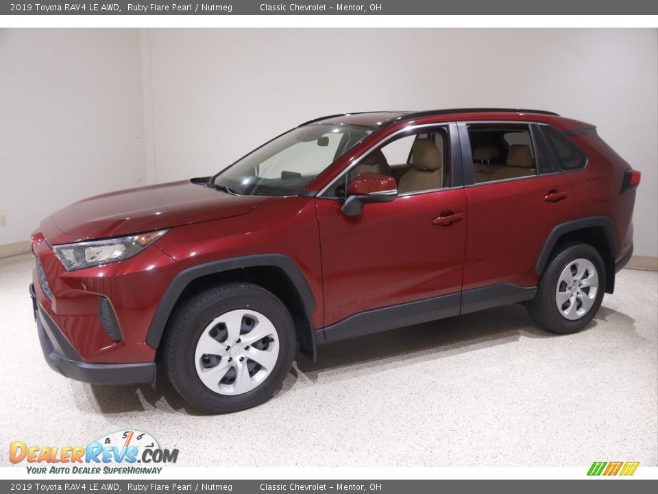 2019 Toyota RAV4 LE AWD Ruby Flare Pearl / Nutmeg Photo #3