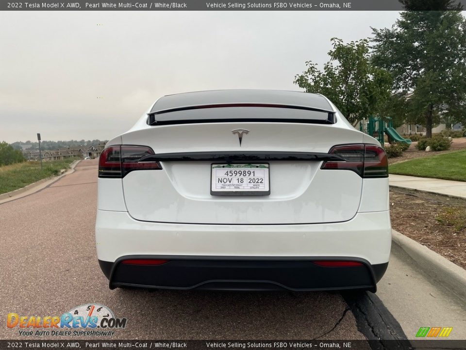 2022 Tesla Model X AWD Pearl White Multi-Coat / White/Black Photo #19
