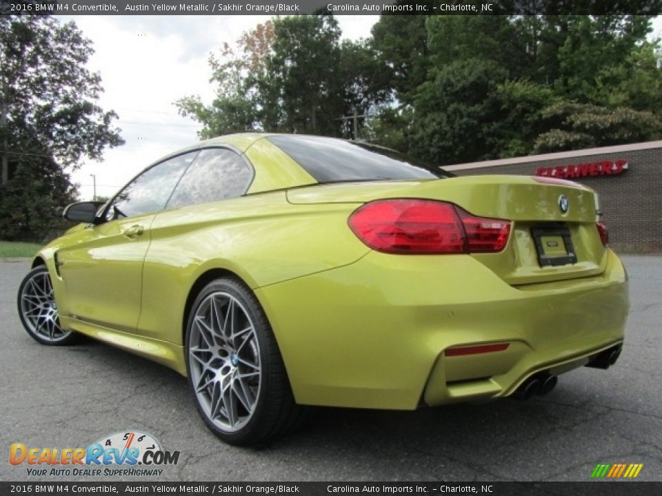 2016 BMW M4 Convertible Austin Yellow Metallic / Sakhir Orange/Black Photo #8