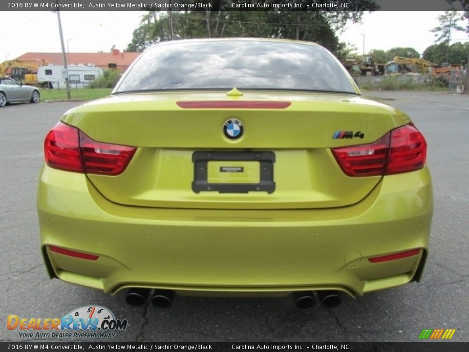 2016 BMW M4 Convertible Austin Yellow Metallic / Sakhir Orange/Black Photo #9
