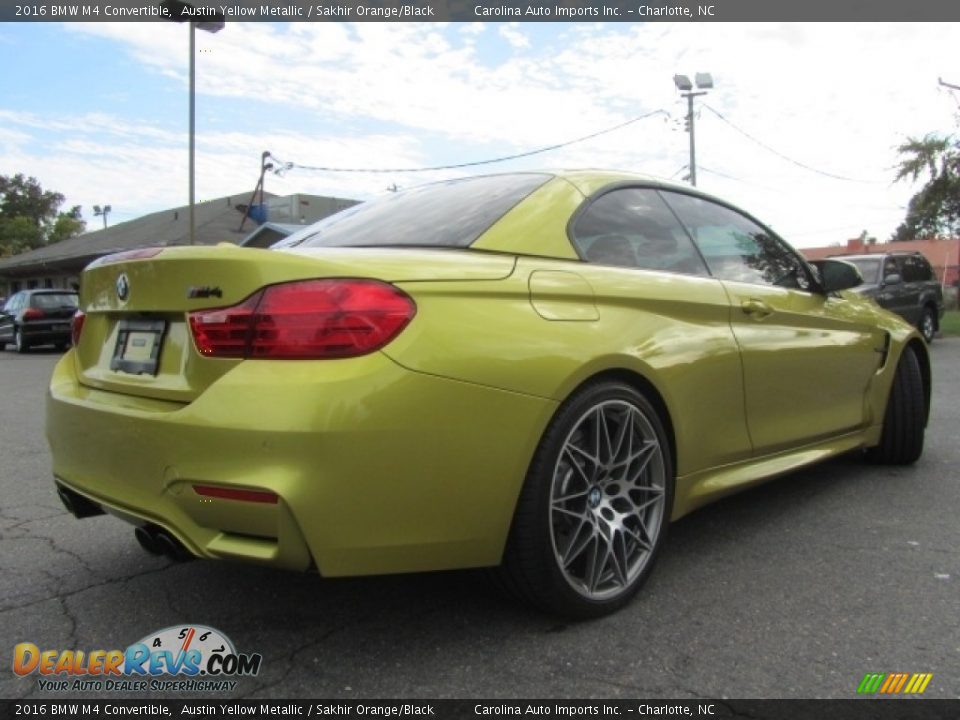 2016 BMW M4 Convertible Austin Yellow Metallic / Sakhir Orange/Black Photo #10