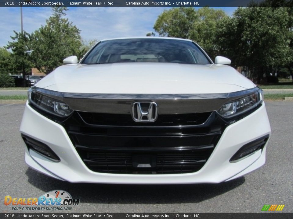 2018 Honda Accord Sport Sedan Platinum White Pearl / Red Photo #4
