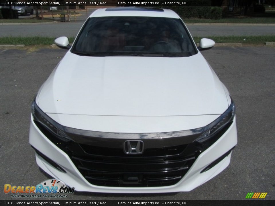 2018 Honda Accord Sport Sedan Platinum White Pearl / Red Photo #5