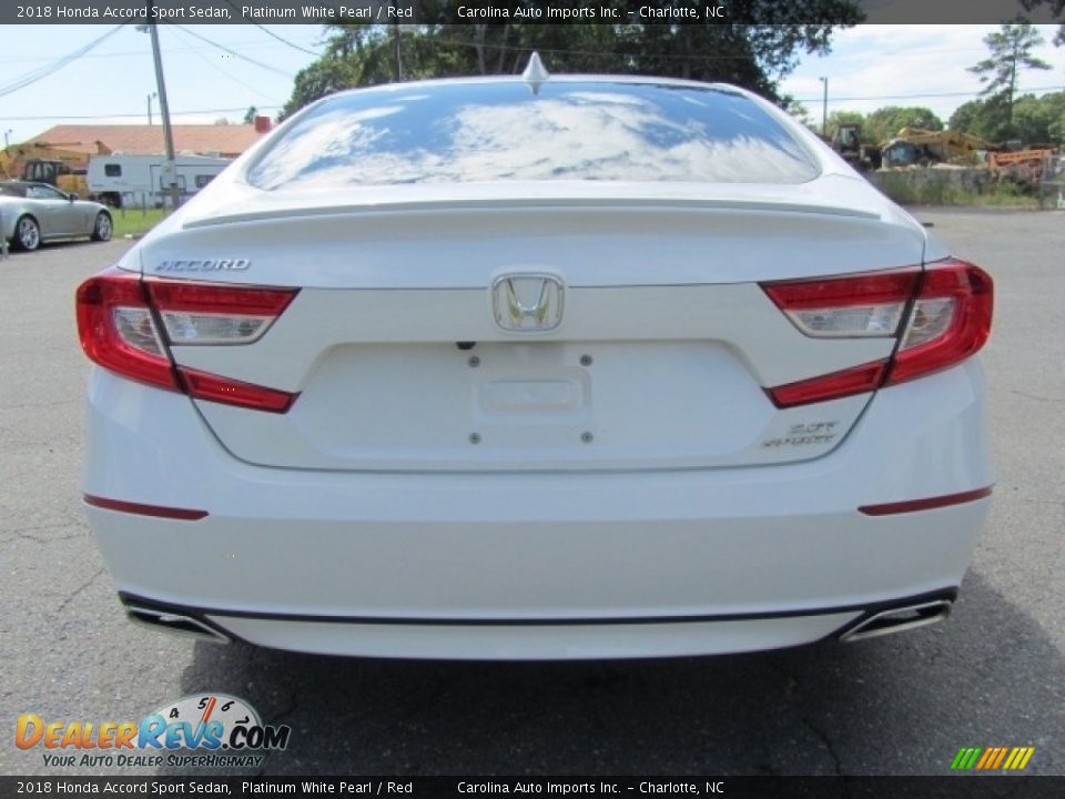 2018 Honda Accord Sport Sedan Platinum White Pearl / Red Photo #9