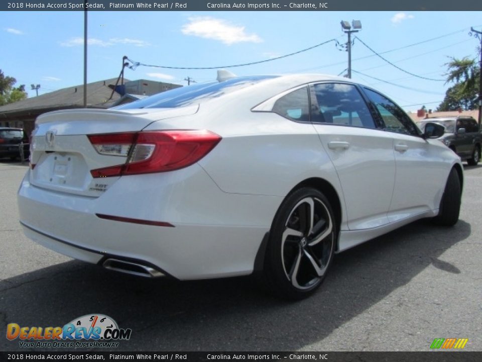 2018 Honda Accord Sport Sedan Platinum White Pearl / Red Photo #10