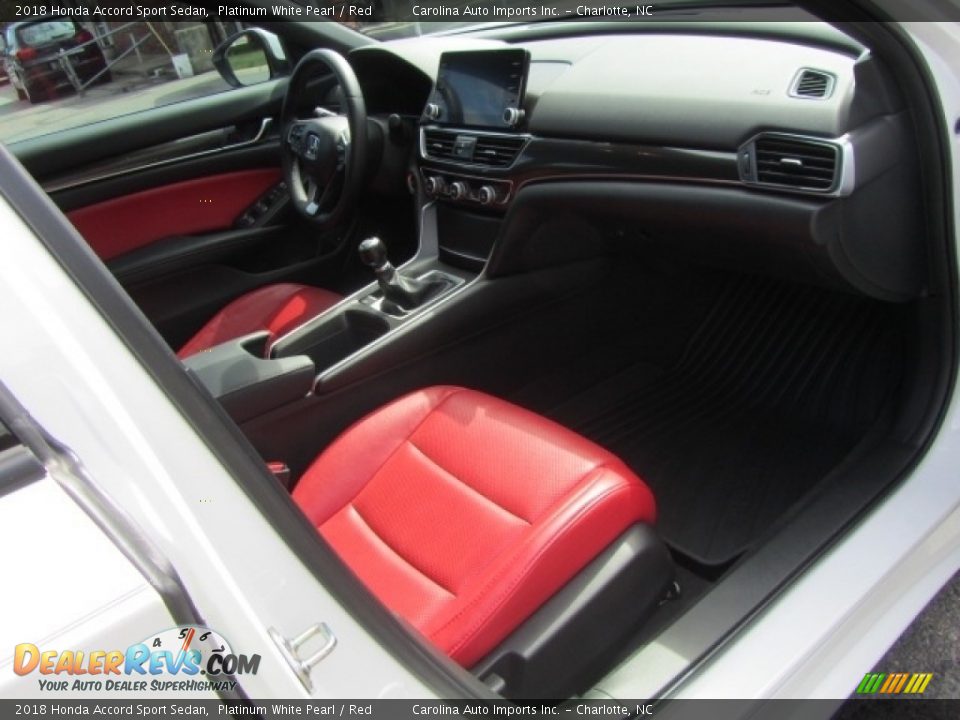 2018 Honda Accord Sport Sedan Platinum White Pearl / Red Photo #23