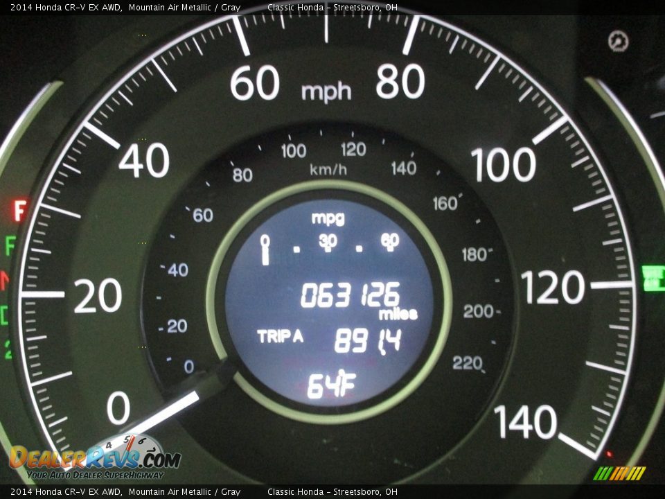 2014 Honda CR-V EX AWD Mountain Air Metallic / Gray Photo #32